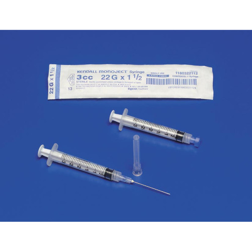 MON414609CS - Covidien - Covidien Syringe with Hypodermic Needle Monoject&reg; 3 mL 22 Gauge 1-1/2" Detachable Needle Without Safety, 100 EA/BX, 8BX/CS