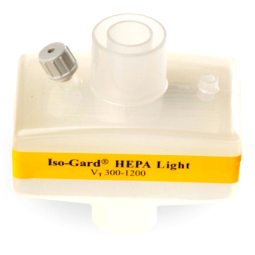 MON416525CS - Teleflex Medical - Teleflex Medical HEPA Light Machine Filter Gibeck&reg; ISO-Gard&reg; 25.7 mg H2O/L, Vt = 0.5 L 1.6 cm H2O, 20 EA/CS