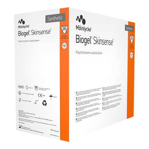Mölnlycke Biogel Skinsense 使い捨て手袋 5½ 38袋 Biogel Skinsense non-latex polychloroprene surgical gloves