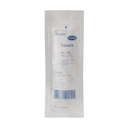 MON419858CS - Hartmann - Hartmann Esmark Compression Bandage Esmark LF 4 Inch X 3 Yard High Compression No Closure White Sterile, 20/CS