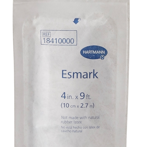 MON419858CS - Hartmann - Hartmann Esmark Compression Bandage Esmark LF 4 Inch X 3 Yard High Compression No Closure White Sterile, 20/CS