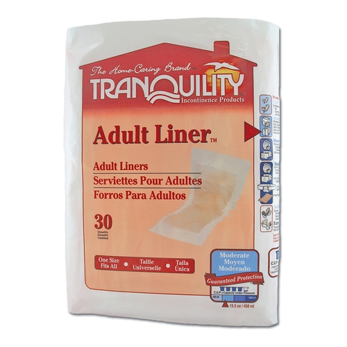 MON435845CS - PBE - PBE Pant Liner Tranquility&reg; 8W" X 24L" Super Absorbency Absorbent Fluff with Polymer, 30EA/PK 4PK/CS