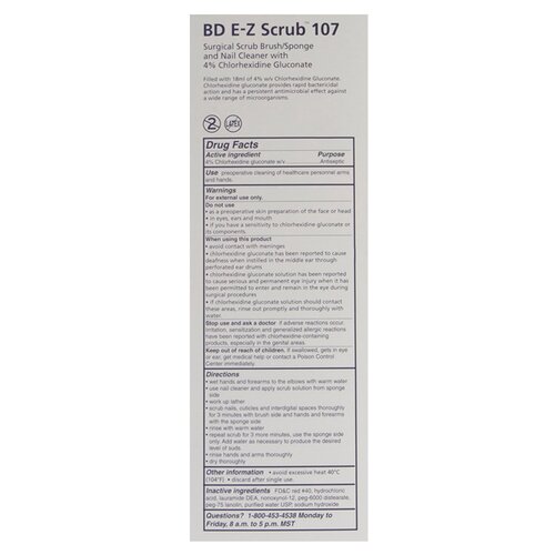 MON436489EA - BD - BD Impregnated Scrub Brush E-Z Scrub Polyethylene Red