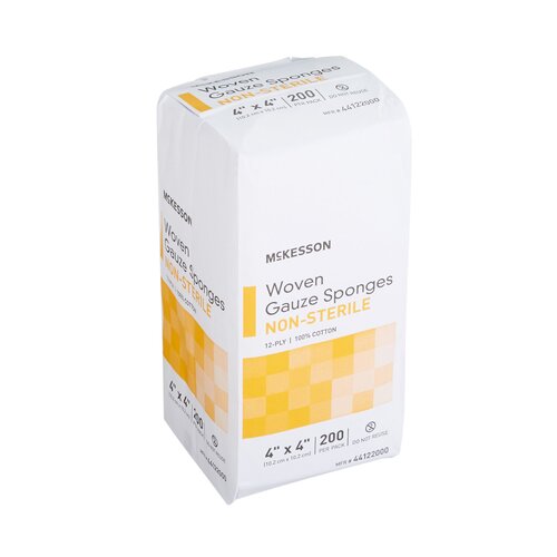 MON440343CS - McKesson - McKesson Sponge Dressing Medi-Pak Performance Cotton Gauze 12-Ply 4" x 4" Square, 2000 EA/CS