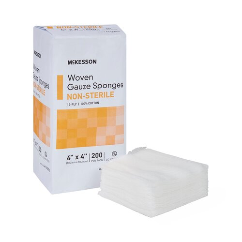 MON440343CS - McKesson - McKesson Sponge Dressing Medi-Pak Performance Cotton Gauze 12-Ply 4" x 4" Square, 2000 EA/CS