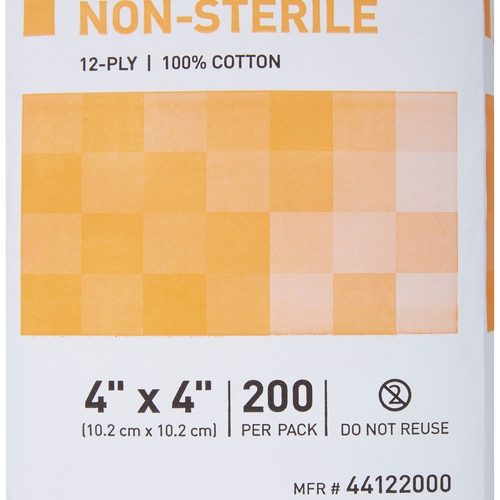 MON440343CS - McKesson - McKesson Sponge Dressing Medi-Pak Performance Cotton Gauze 12-Ply 4" x 4" Square, 2000 EA/CS