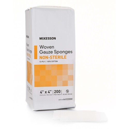 MON440343CS - McKesson - McKesson Sponge Dressing Medi-Pak Performance Cotton Gauze 12-Ply 4" x 4" Square, 2000 EA/CS