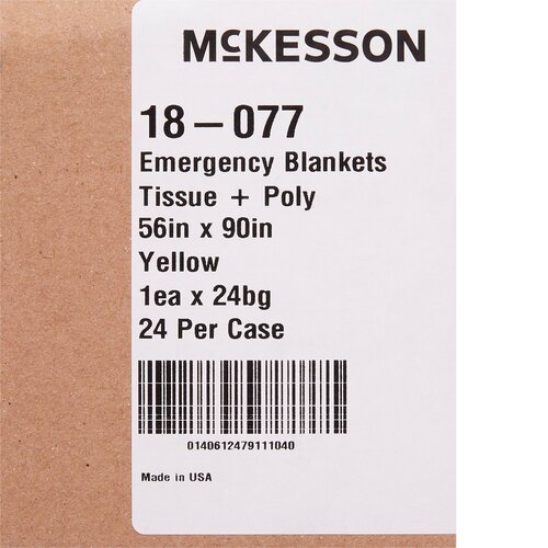 MON440936CS - McKesson - McKesson Rescue Blankets, 56"W x 90"L, Tissue/Poly Laminate, 0.67 lbs, 24/Case