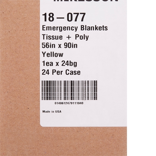 MON440936CS - McKesson - McKesson Rescue Blankets, 56"W x 90"L, Tissue/Poly Laminate, 0.67 lbs, 24/Case