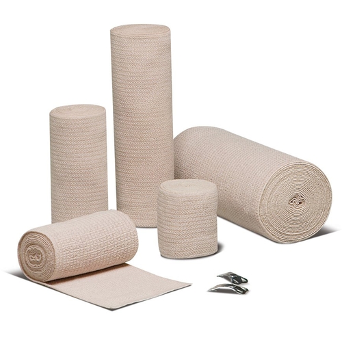 MON442315CS - Hartmann - Elastic Bandage REB LF 2 Inch X 5 Yard Standard Compression Clip Detached Closure Tan NonSterile, 60/CS
