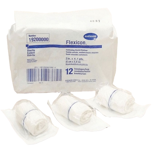 MON442351CS - Hartmann - Hartmann Conforming Bandage Flexicon Polyester 1-Ply 2 Inch X 4-1/10 Yard Roll Shape Sterile, 96/CS
