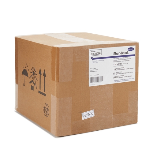 MON442363PK - Conco - Conco Elastic Bandage Shur-Band LF 4&quot; x 5 Yard Standard Compression Single Hook and Loop Closure Natural NonSterile, 10 EA/PK