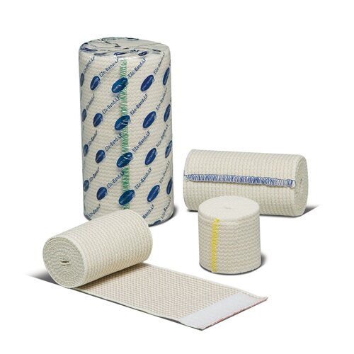 MON442367CS - Hartmann - Hartmann Elastic Bandage EZe-Band&reg; LF 4 Inch X 5 Yard Standard Compression Double Hook and Loop Closure Tan NonSterile, 60/CS