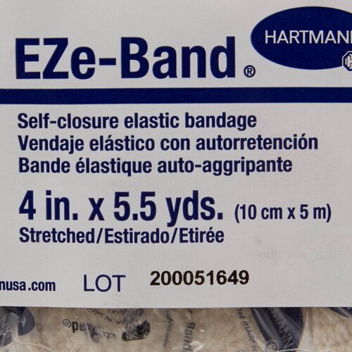 MON442367CS - Hartmann - Hartmann Elastic Bandage EZe-Band&reg; LF 4 Inch X 5 Yard Standard Compression Double Hook and Loop Closure Tan NonSterile, 60/CS