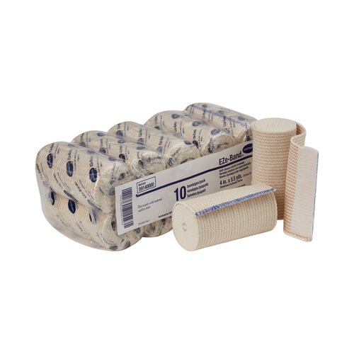 MON442367CS - Hartmann - Hartmann Elastic Bandage EZe-Band&reg; LF 4 Inch X 5 Yard Standard Compression Double Hook and Loop Closure Tan NonSterile, 60/CS