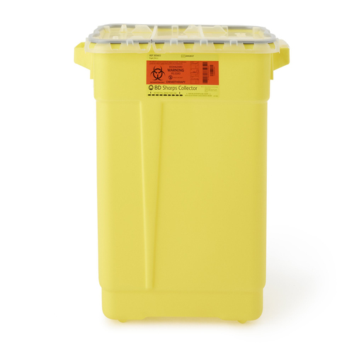 MON444895CS - BD - BD Chemotherapy Waste Container BD&trade; Yellow Base 18-1/2 X 17-3/4 X 11-3/4 Inch Vertical Entry 9 Gallon