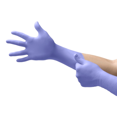 MON446003CS - Microflex Medical - Microflex Medical Exam Glove Supreno EC 2X-Large NonSterile Nitrile Extended Cuff Length Textured Fingertips Blue Chemo Tested / Fentanyl Tested, 500/CS