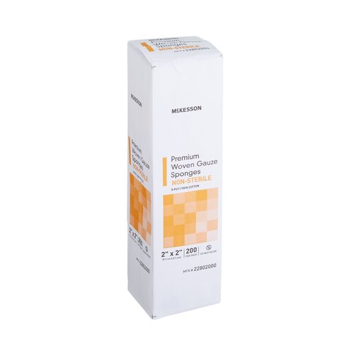 MON446037PK - McKesson - McKesson Sponge Dressing Medi-Pak Performance Plus Cotton Gauze 8-Ply 2" x 2" Square, 200 EA/PK