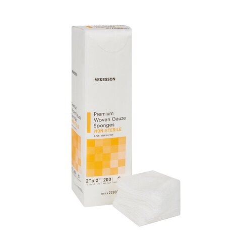 MON446037PK - McKesson - McKesson Sponge Dressing Medi-Pak Performance Plus Cotton Gauze 8-Ply 2" x 2" Square, 200 EA/PK