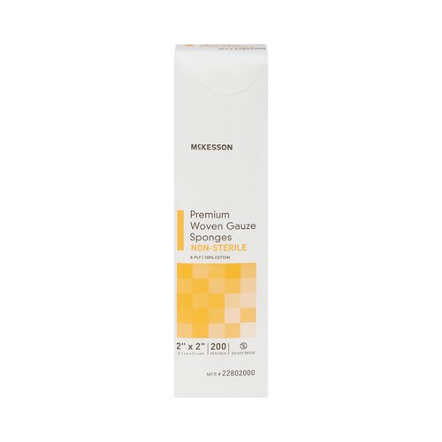 MON446037PK - McKesson - McKesson Sponge Dressing Medi-Pak Performance Plus Cotton Gauze 8-Ply 2" x 2" Square, 200 EA/PK