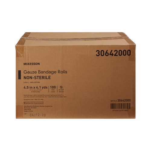 MON446050RL - McKesson - McKesson Conforming Dressing Medi-Pak Performance Cotton Gauze 4.5" x 4.1 Yard Roll