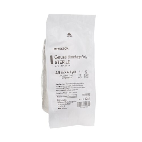 MON446051RL - McKesson - McKesson Conforming Dressing Medi-Pak Performance Cotton Gauze 4.5" x 4.1 Yard Roll, 1 EA/RL