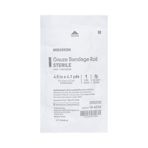 MON446051RL - McKesson - McKesson Conforming Dressing Medi-Pak Performance Cotton Gauze 4.5" x 4.1 Yard Roll, 1 EA/RL
