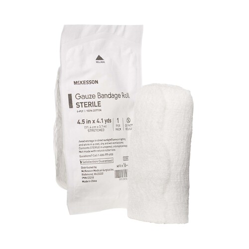 MON446051RL - McKesson - McKesson Conforming Dressing Medi-Pak Performance Cotton Gauze 4.5" x 4.1 Yard Roll, 1 EA/RL
