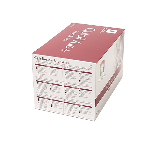 MON447290KT - Quidel - Quidel Rapid Diagnostic Test Kit QuickVue+&reg; Strep A Immunoassay Strep A Test Throat Swab Sample CLIA Moderate Complexity 25 Tests