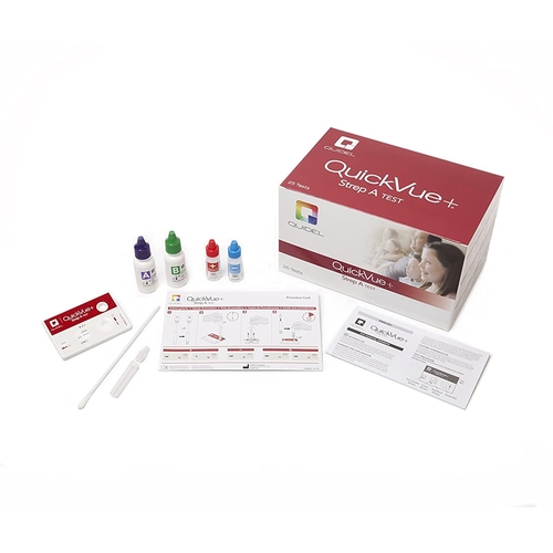 MON447290KT - Quidel - Quidel Rapid Diagnostic Test Kit QuickVue+&reg; Strep A Immunoassay Strep A Test Throat Swab Sample CLIA Moderate Complexity 25 Tests