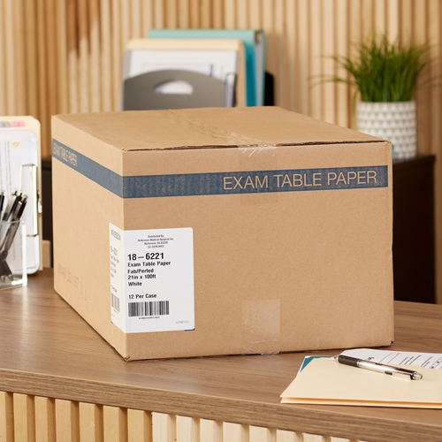 MON458448CS - McKesson - McKesson Table Paper 21" White Crepe, 12 EA/CS