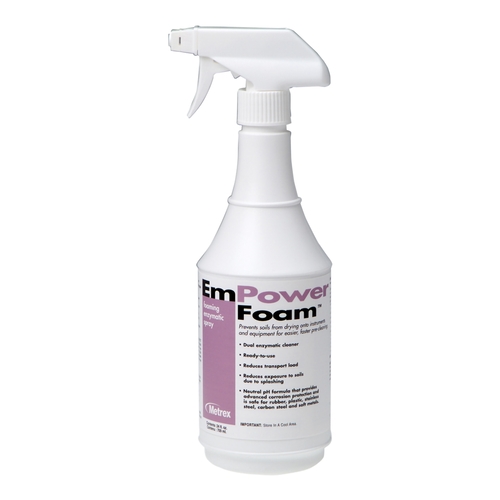 MON459650CS - Metrex Research - Metrex Research Dual Enzymatic Instrument Detergent EmPower Foam Foam RTU 24 oz. Spray Bottle Unscented, 12 EA/CS
