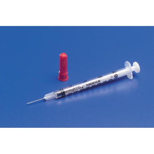 MON46248CS - Covidien - Tuberculin Syringe with Needle Monoject 1 mL 27 Gauge 1/2&quot; Detachable Needle Without Safety, 500 EA/CS