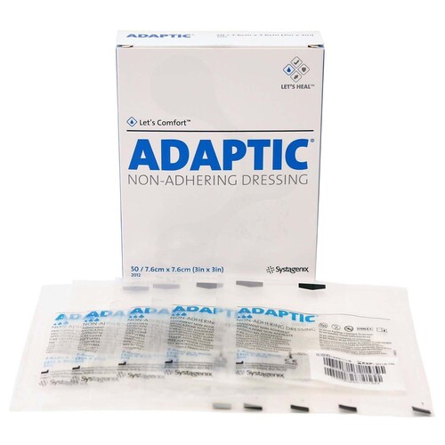 MON4633BX - Systagenix - Systagenix Dressing Adaptic Nonadherent 3in x 3in Acetate w/Petrolatum Emulsion