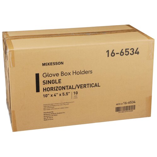 MON464711CS - McKesson - McKesson Glove Box Holder Horizontal or Vertical Mount 1-Box Clear 4" x 5-1/2" x 10" Plastic, 10 EA/CS