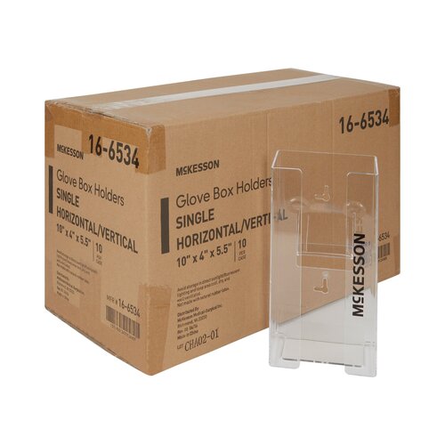 MON464711CS - McKesson - McKesson Glove Box Holder Horizontal or Vertical Mount 1-Box Clear 4" x 5-1/2" x 10" Plastic, 10 EA/CS
