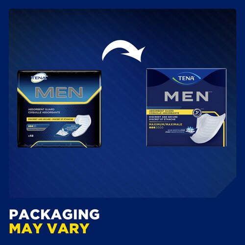 MON465704CS - Essity - Essity Bladder Control Pad TENA&reg; Men&trade; Maximum 8 Inch Length Heavy Absorbency Dry-Fast Core&trade; One Size Fits Most