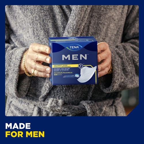 MON465704CS - Essity - Essity Bladder Control Pad TENA&reg; Men&trade; Maximum 8 Inch Length Heavy Absorbency Dry-Fast Core&trade; One Size Fits Most