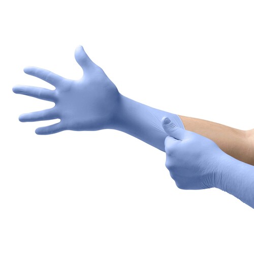 MON467273CS - Microflex Medical - Microflex Medical Exam Glove FreeForm&reg; EC 2X-Large NonSterile Nitrile Extended Cuff Length Textured Fingertips Blue Not Rated, 10/CS