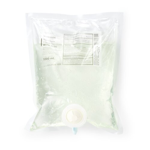 MON468267CS - McKesson - McKesson Hand Sanitizer with Aloe 1000 mL Ethanol Dispenser Bag, 10EA/CS