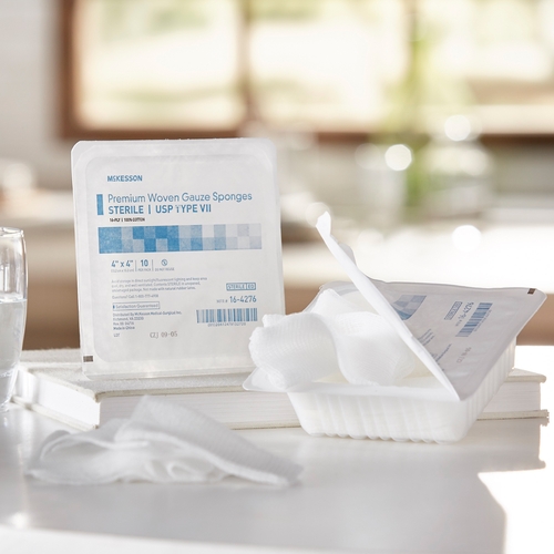 MON474706CS - McKesson - McKesson Sponge Dressing Medi-Pak Performance Plus Cotton Gauze 16-Ply 4" x 4" Square, 720 EA/CS
