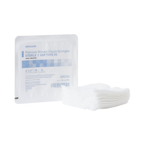 MON474706CS - McKesson - McKesson Sponge Dressing Medi-Pak Performance Plus Cotton Gauze 16-Ply 4" x 4" Square, 720 EA/CS