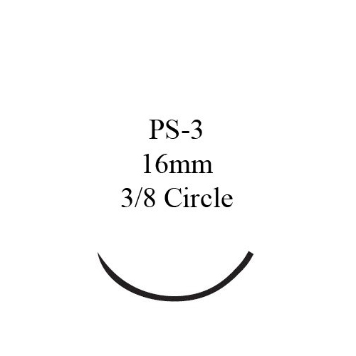 MON476633BX - J & J Healthcare Systems - Nonabsorbable Suture with Needle Prolene&trade; Polypropylene PS-3 3/8 Circle Precision Reverse Cutting Needle Size 6 - 0 Monofilament