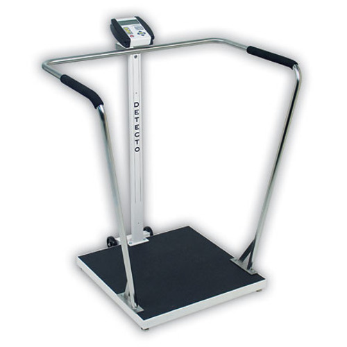MON479718EA - Detecto Scale - Stand-On Scale Detecto LCD 800 lbs. X 0.2 lbs. Stainless Steel AC Adapter / 6 AA, 1/ EA