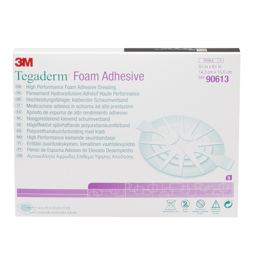 MON479850CS - 3M - 3M 5-5/8" x 6-1/8" High Performance Foam Adhesive Dressing, Medium Oval, Pad size 4" x 4-1/2", 30EA/CS