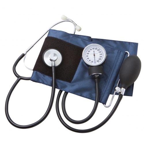 MON481014EA - American Diagnostic - Aneroid Sphygmomanometer Combo Kit Manual Size 12 Cuff Nylon Cuff 21 Inch Stethoscope Tube Single-Head Stethoscope, 1/EA