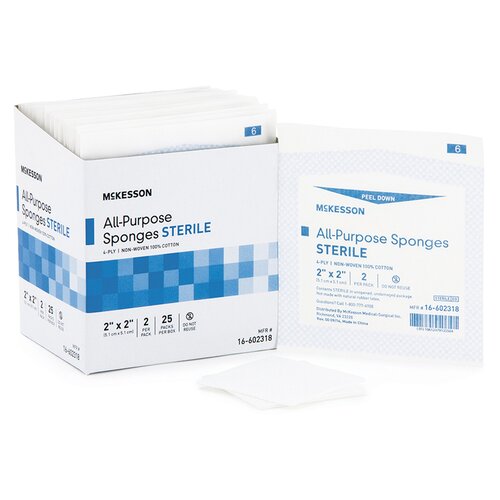 MON481052CS - McKesson - McKesson Sponge Dressing Medi-Pak Performance Cotton 4-Ply 2" x 2" Square, 3000 EA/CS