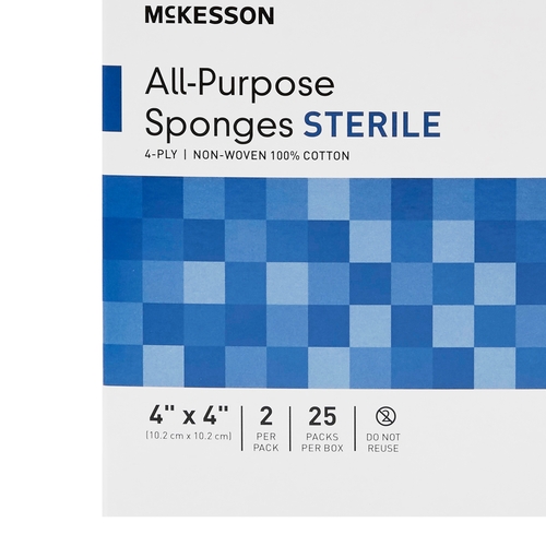 MON481054CS - McKesson - McKesson Sponge Dressing Medi-Pak Performance Cotton 4-Ply 4" x 4" Square, 1200 EA/CS