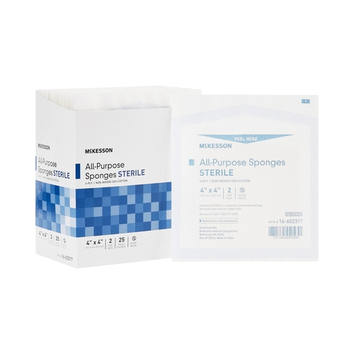 MON481054CS - McKesson - McKesson Sponge Dressing Medi-Pak Performance Cotton 4-Ply 4" x 4" Square, 1200 EA/CS
