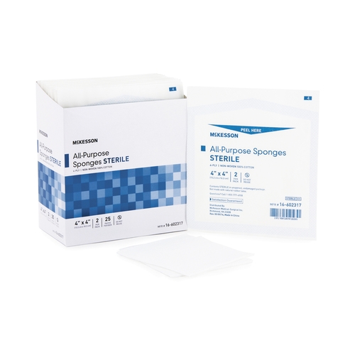 MON481054CS - McKesson - McKesson Sponge Dressing Medi-Pak Performance Cotton 4-Ply 4" x 4" Square, 1200 EA/CS
